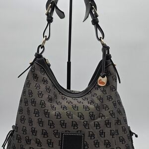 Dooney‎ & Bourke Vintage Signature Handbag Gray With Black Trim Item# 0043